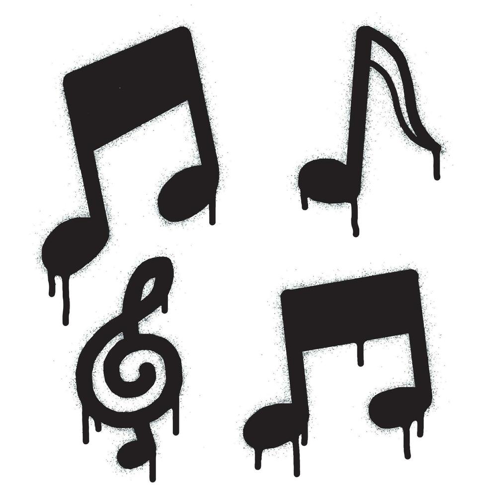 Spray Painted Graffiti Tone icon Word Sprayed isolated with a white background. graffiti Note music icon with over spray in black over white. Vector illustration.