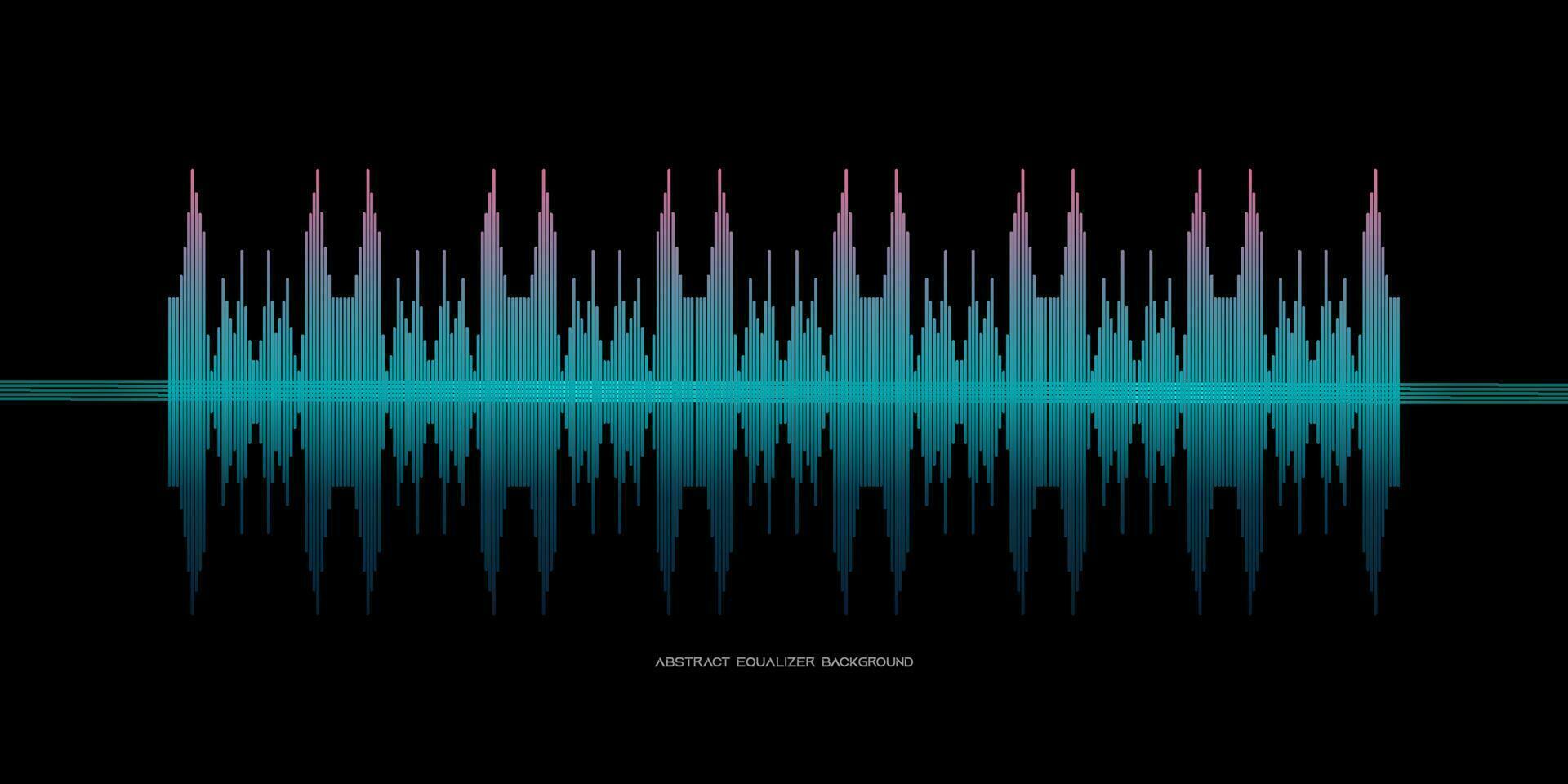 abstract motion sound waves equlizer colorful purple green blue isolated on black background. Vector illustration in the concept of sound, voice, music