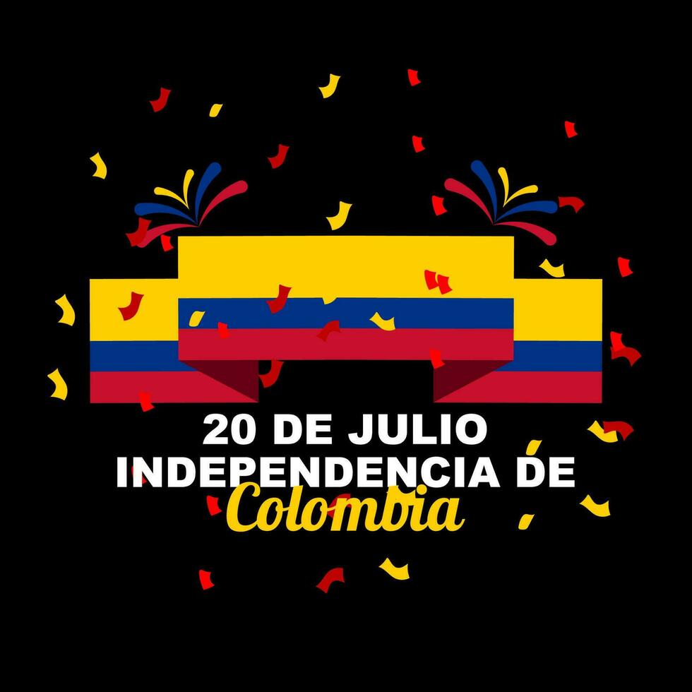 Colombian independence day design on 20 july, Colombia independence day celebration greeting poster banner design vector