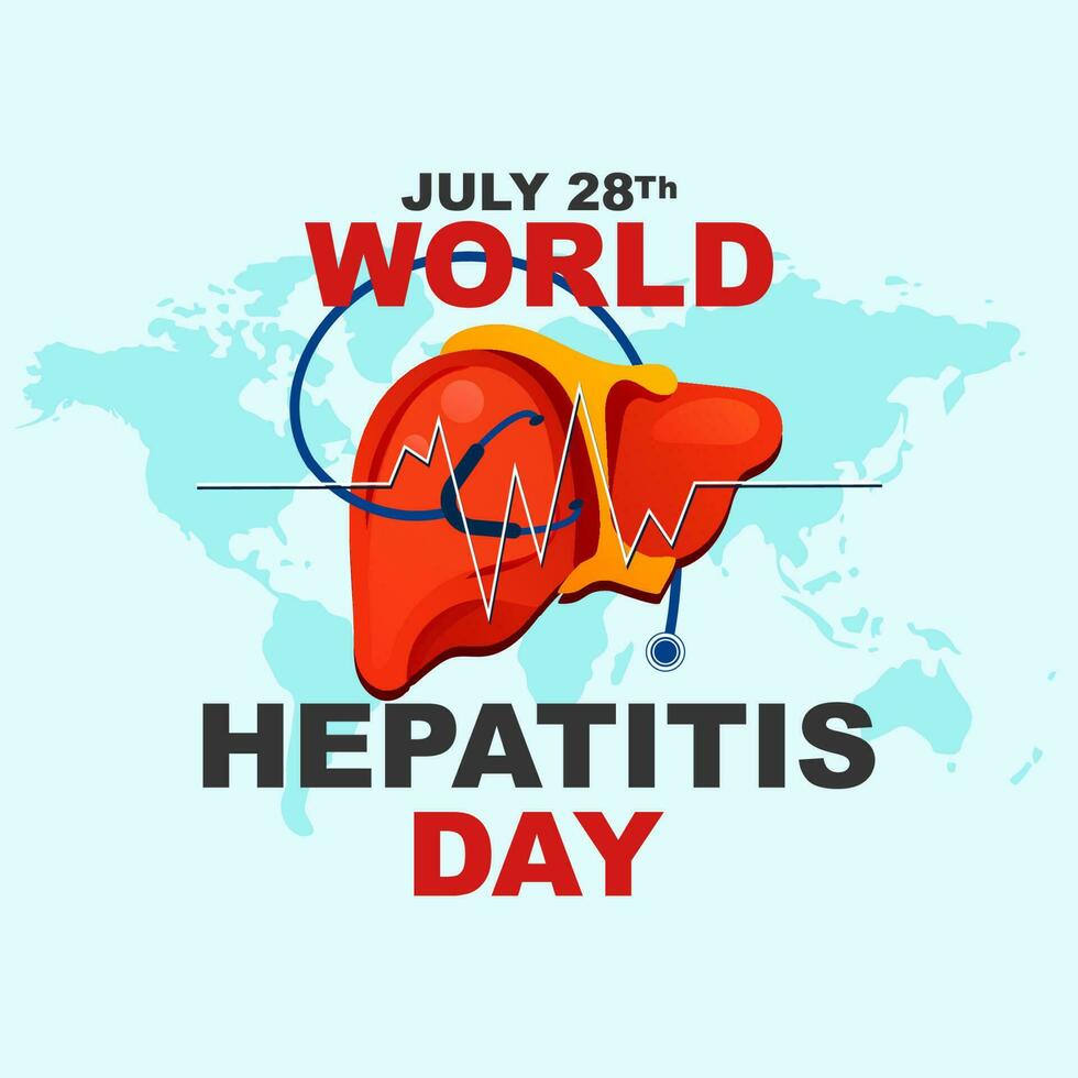 World hepatitis day 28 july, Flat illustration style banner design for world hepatitis day greeting banner vector