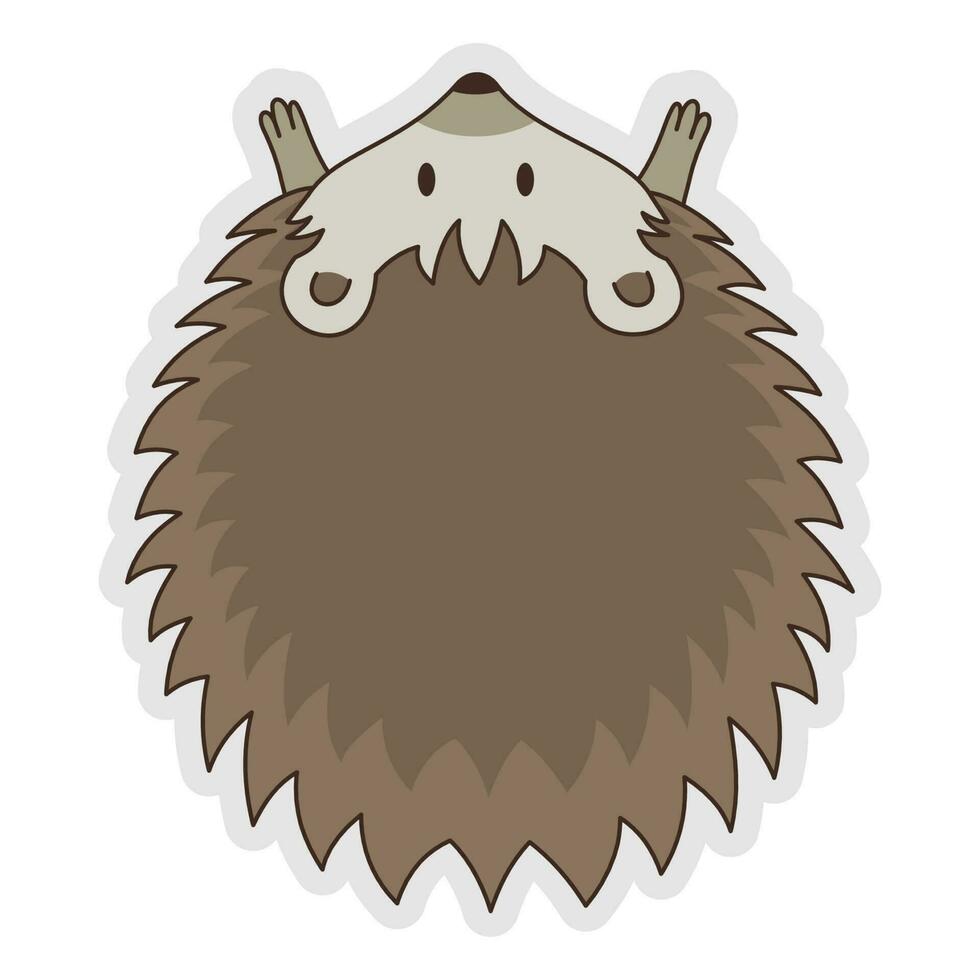 Cute Hedgehog Cartoon Sticker vector