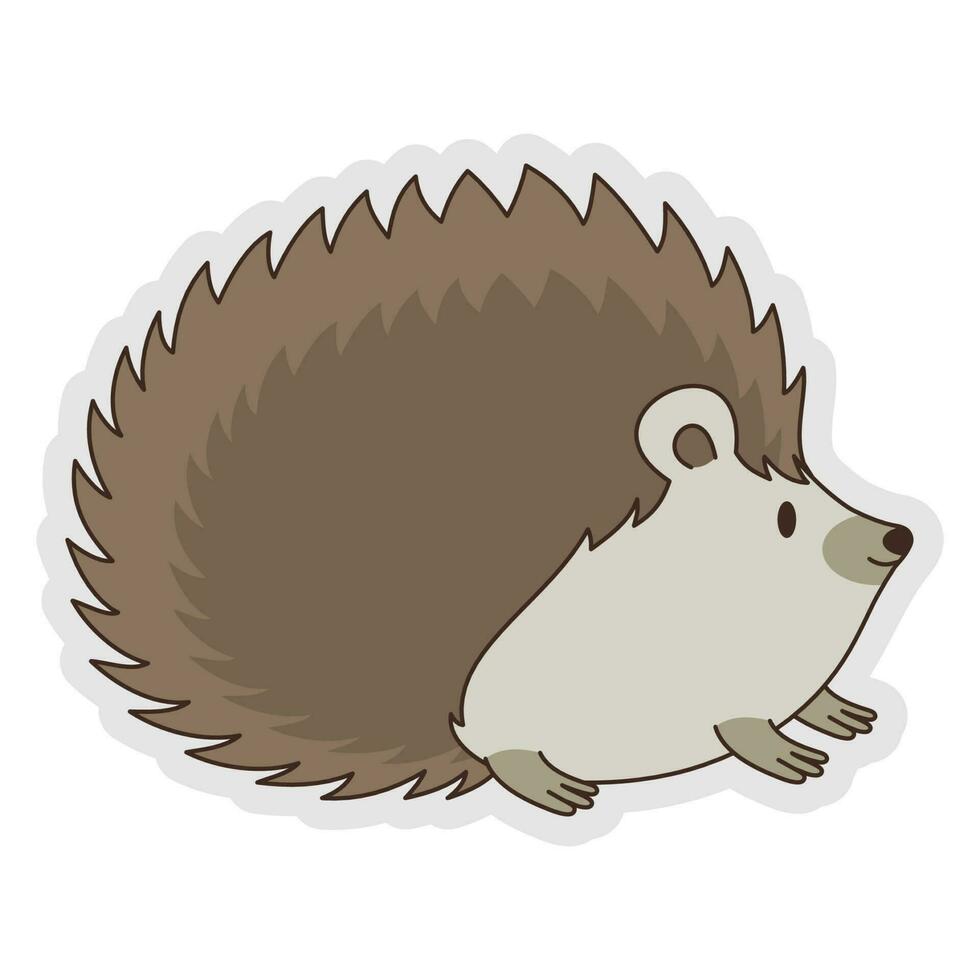 Cute Hedgehog Cartoon Sticker vector