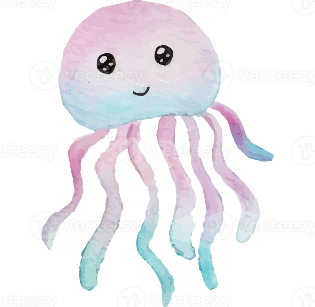 Jellyfish Under The Sea Clip art Element Transparent Background png