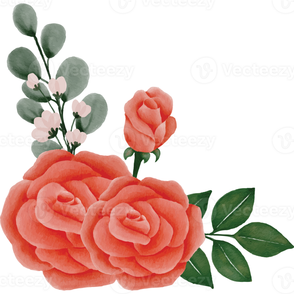 Rose With Peony Flower Bouquet Clip art Element Transparent Background png