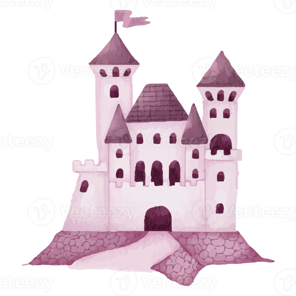 Castle Tower Old ancient gothic tower fortress or fairy citadel Clip art Element Transparent Background png