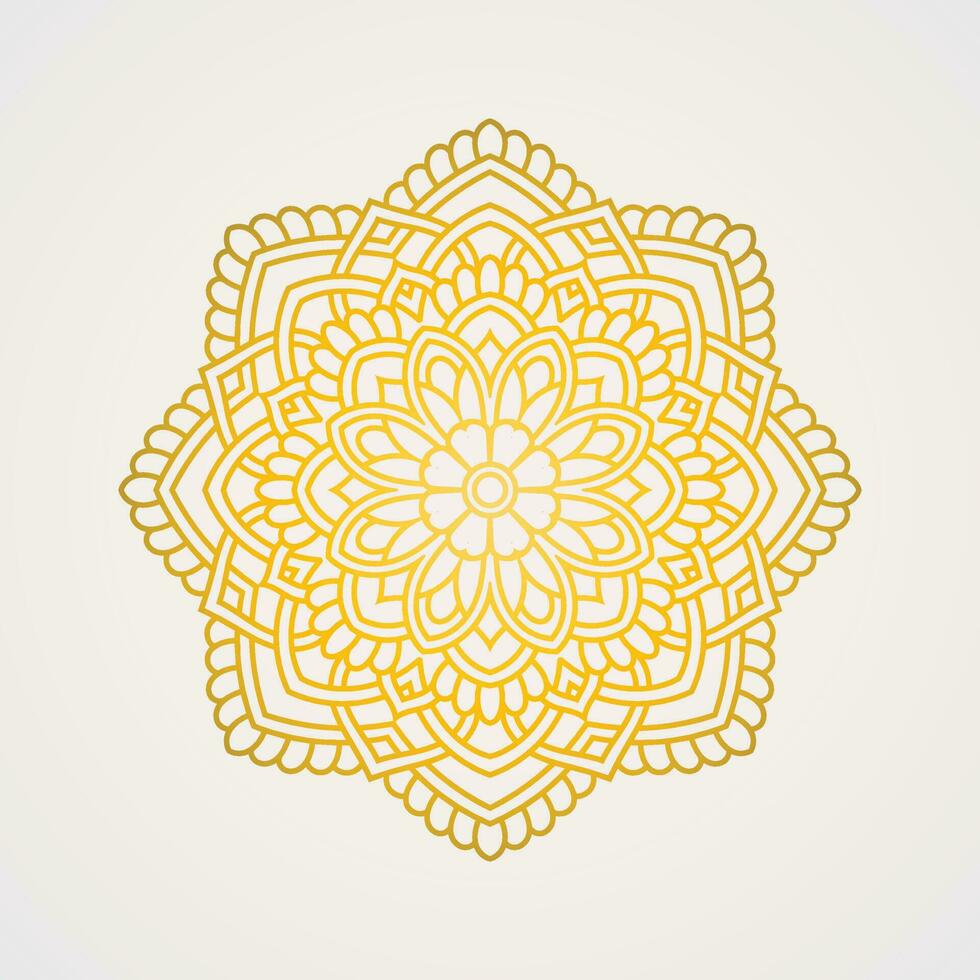 circular modelo con ornamental forma y elegante oro color. adecuado para alheña, tatuajes, fotos, colorante libros. islam, hindú, buda, India, Pakistán, chino, árabe vector