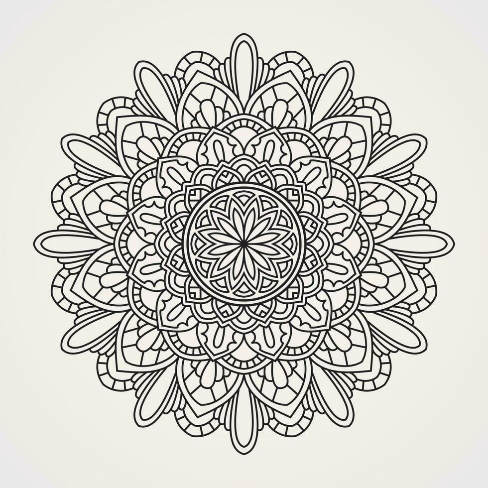 mandala ornament oriental flower shape vector