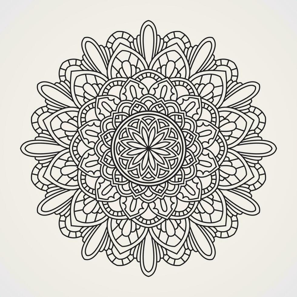 mandala ornamento oriental flor forma vector