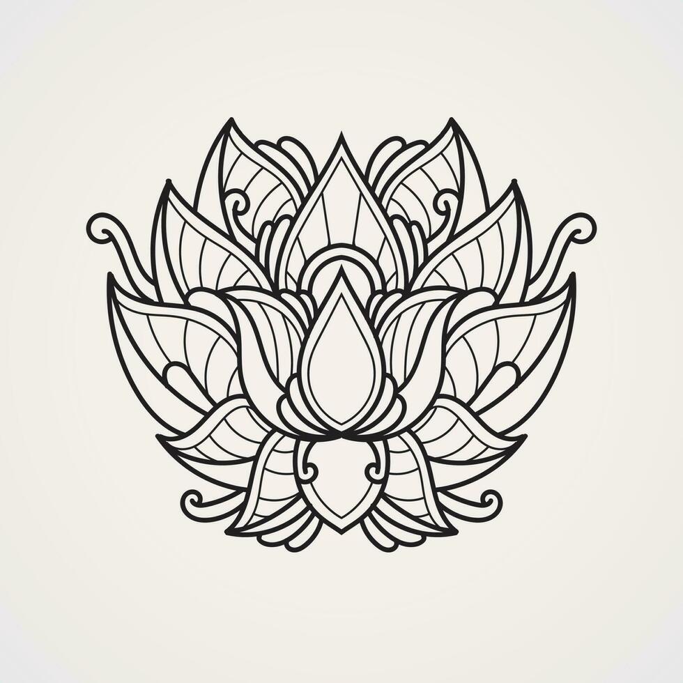 mandala with beautiful lotus flower shape. suitable for henna tattoos coloring books. islam hindu buddhist india pakistan chinese arab vector