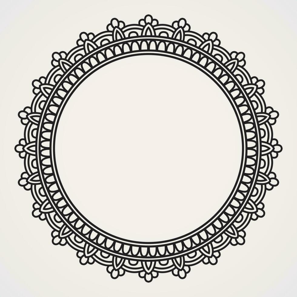 decorative frame circular pattern mandala.  suitable for henna, tattoos, photos, coloring books. islam, hindu,Buddha, india, pakistan, chinese, arab vector