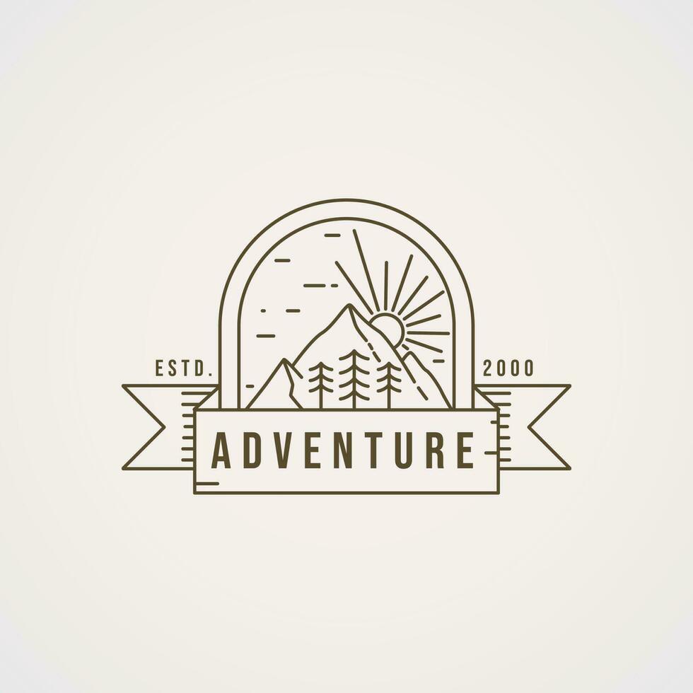 mountain adventure logo with frames vector