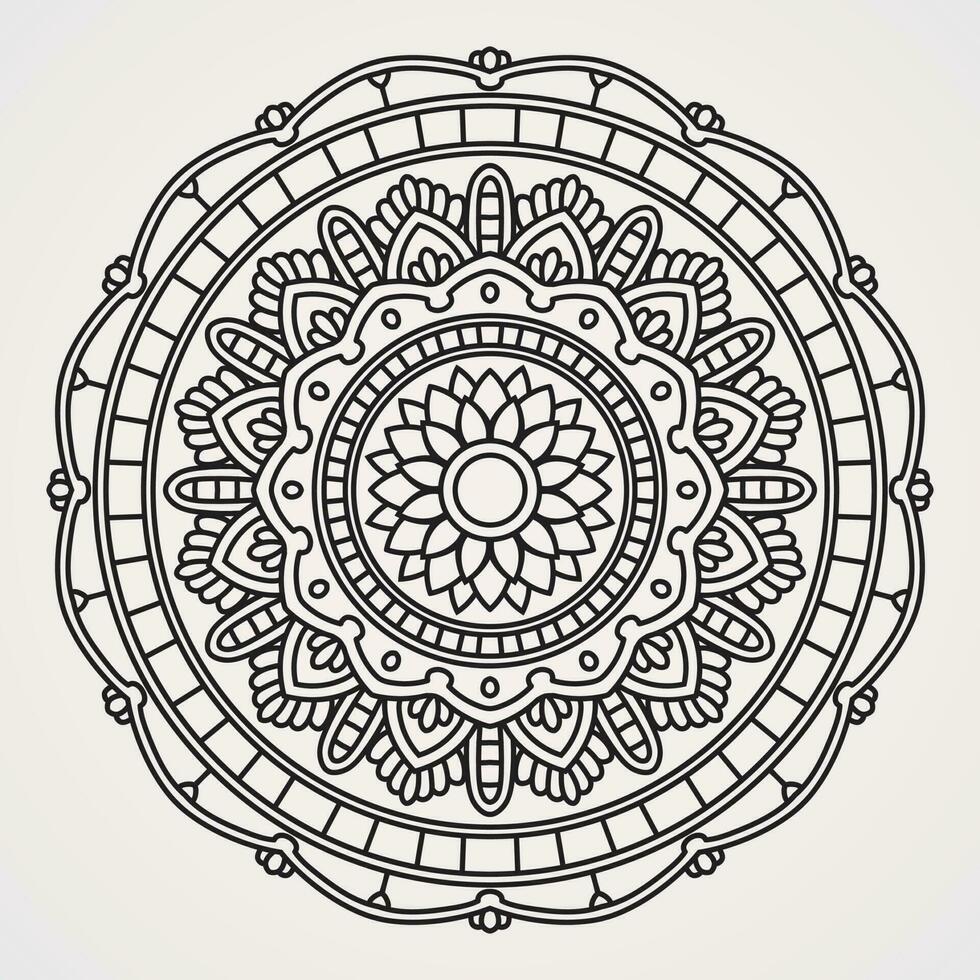 pequeño flor mandalas con un mezcla de adornos adecuado para alheña, tatuajes, colorante libros vector