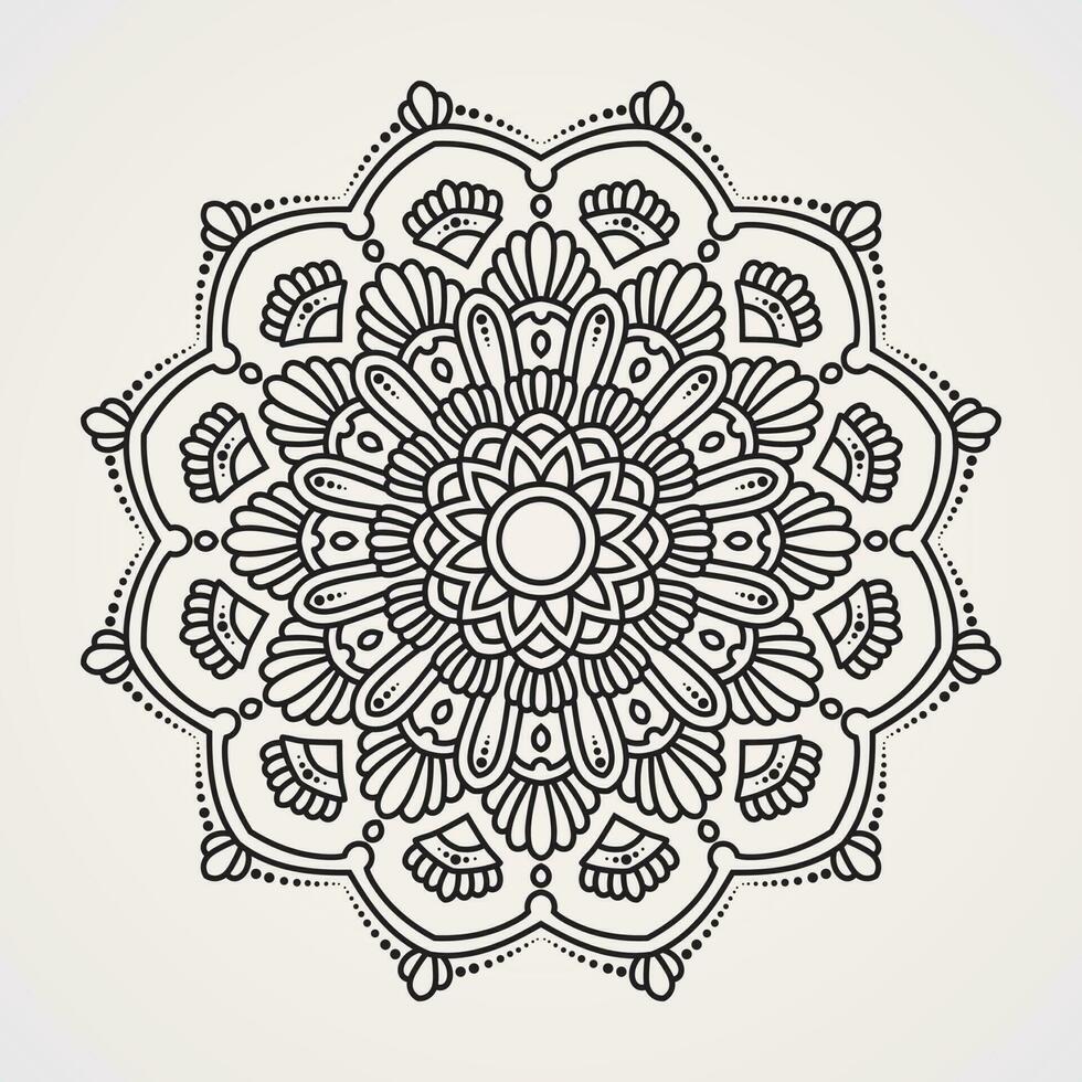 unique and beautiful circular floral mandala. suitable for henna, tattoos, coloring books vector