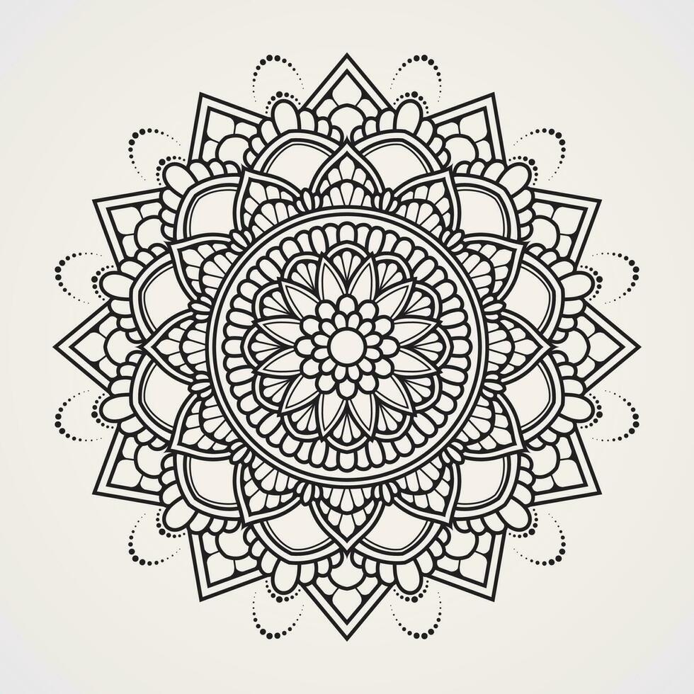 Flower mandalas with mosaic themes from ceramics. suitable for henna, tattoos, coloring books vector