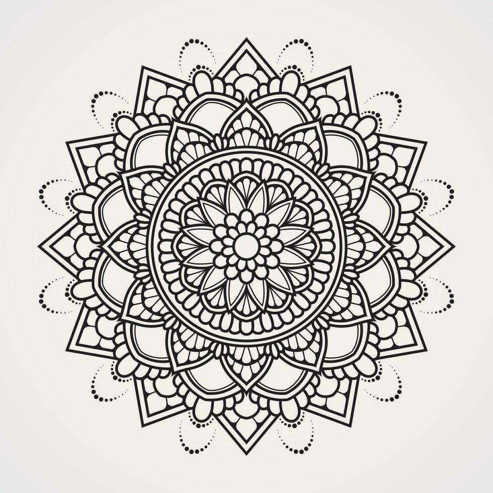 Flower mandalas with mosaic themes from ceramics. suitable for henna, tattoos, coloring books vector