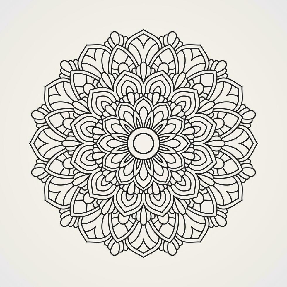 beautiful mosaic ceramic floral motif mandala vector