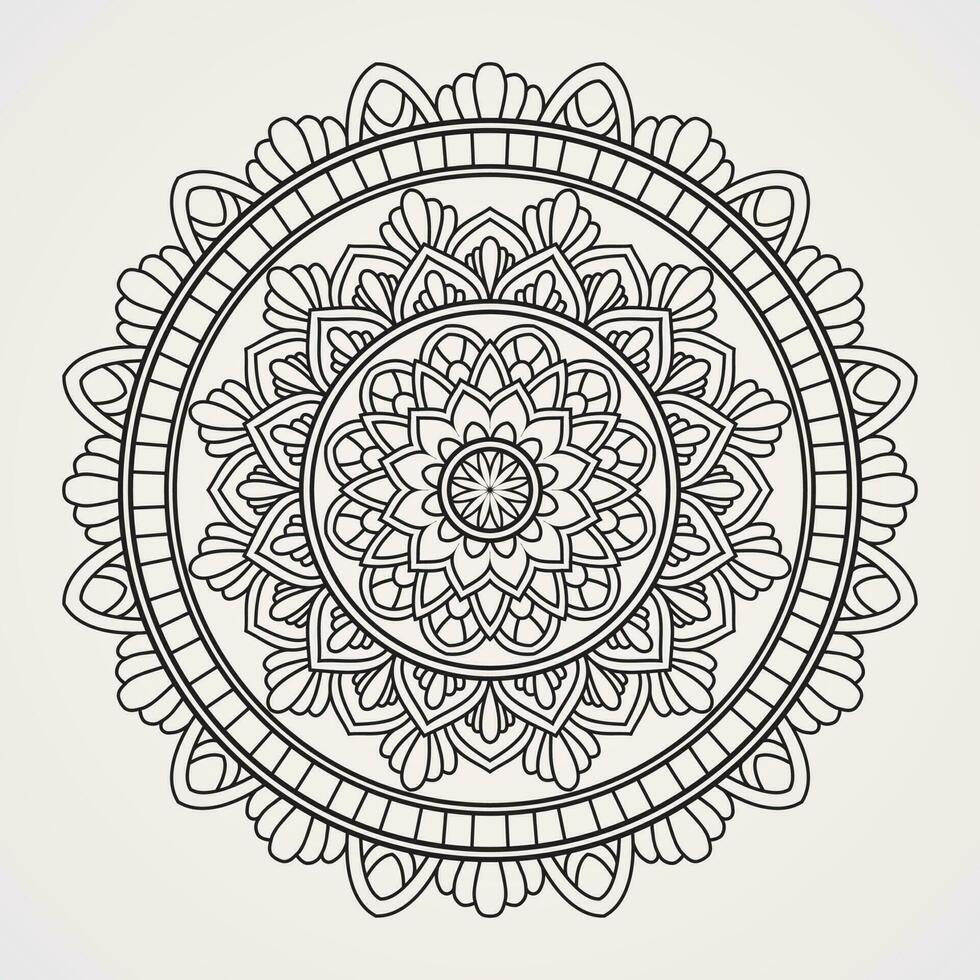 decorative circles in the shape of flower mandalas vector