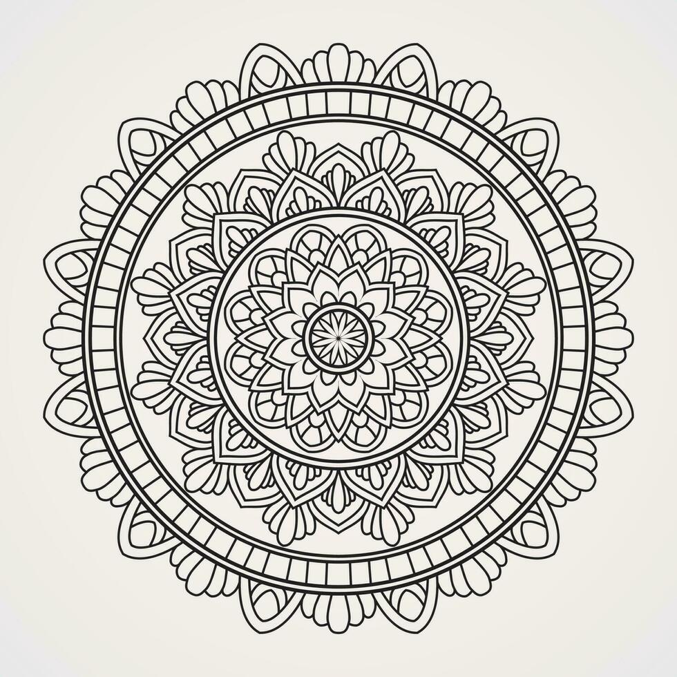 decorative circles in the shape of flower mandalas vector