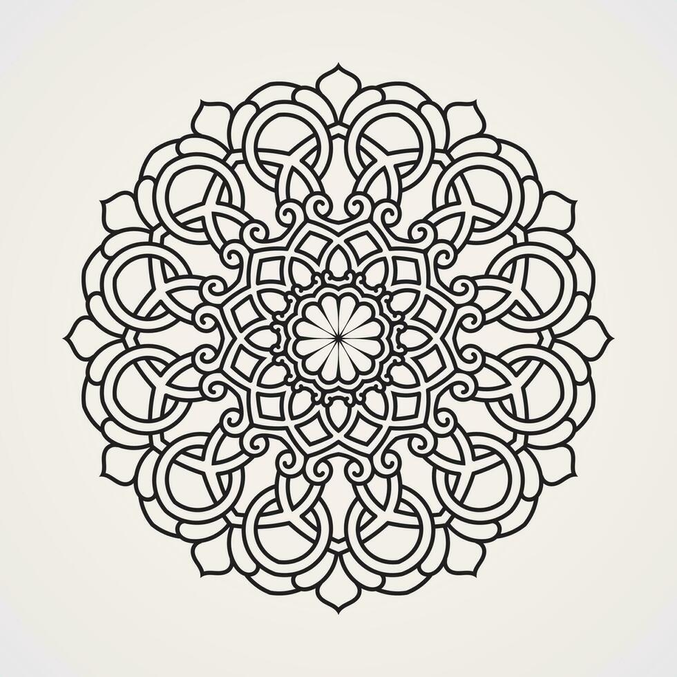 mandala adornos con entrelazados líneas crear un hermosa impresión. adecuado para alheña, tatuajes, fotos, colorante libros. islam, hindú, buda, India, Pakistán, chino, árabe vector