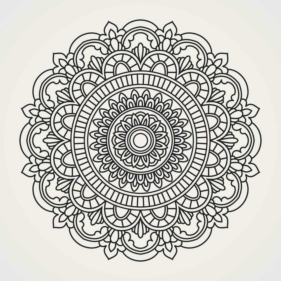 circular symmetrical pattern of mandala shape vector