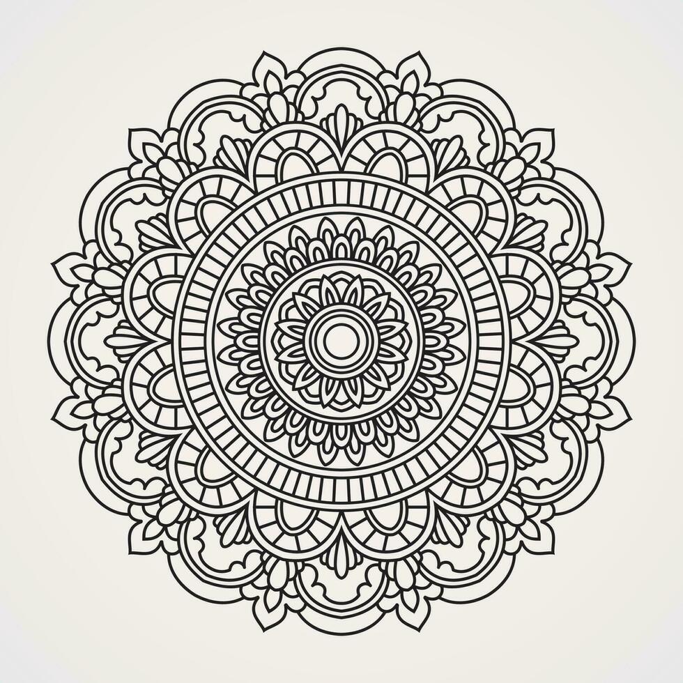 circular symmetrical pattern of mandala shape vector