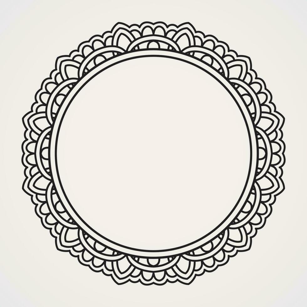 circular mandala flowers form a frame.  suitable for henna, tattoos, photos, coloring books. islam, hindu,Buddha, india, pakistan, chinese, arab vector