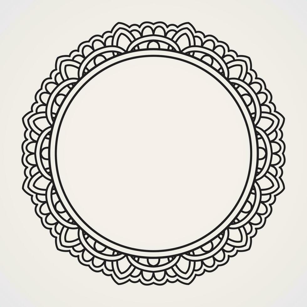 circular mandala flores formar un marco. adecuado para alheña, tatuajes, fotos, colorante libros. islam, hindú, buda, India, Pakistán, chino, árabe vector