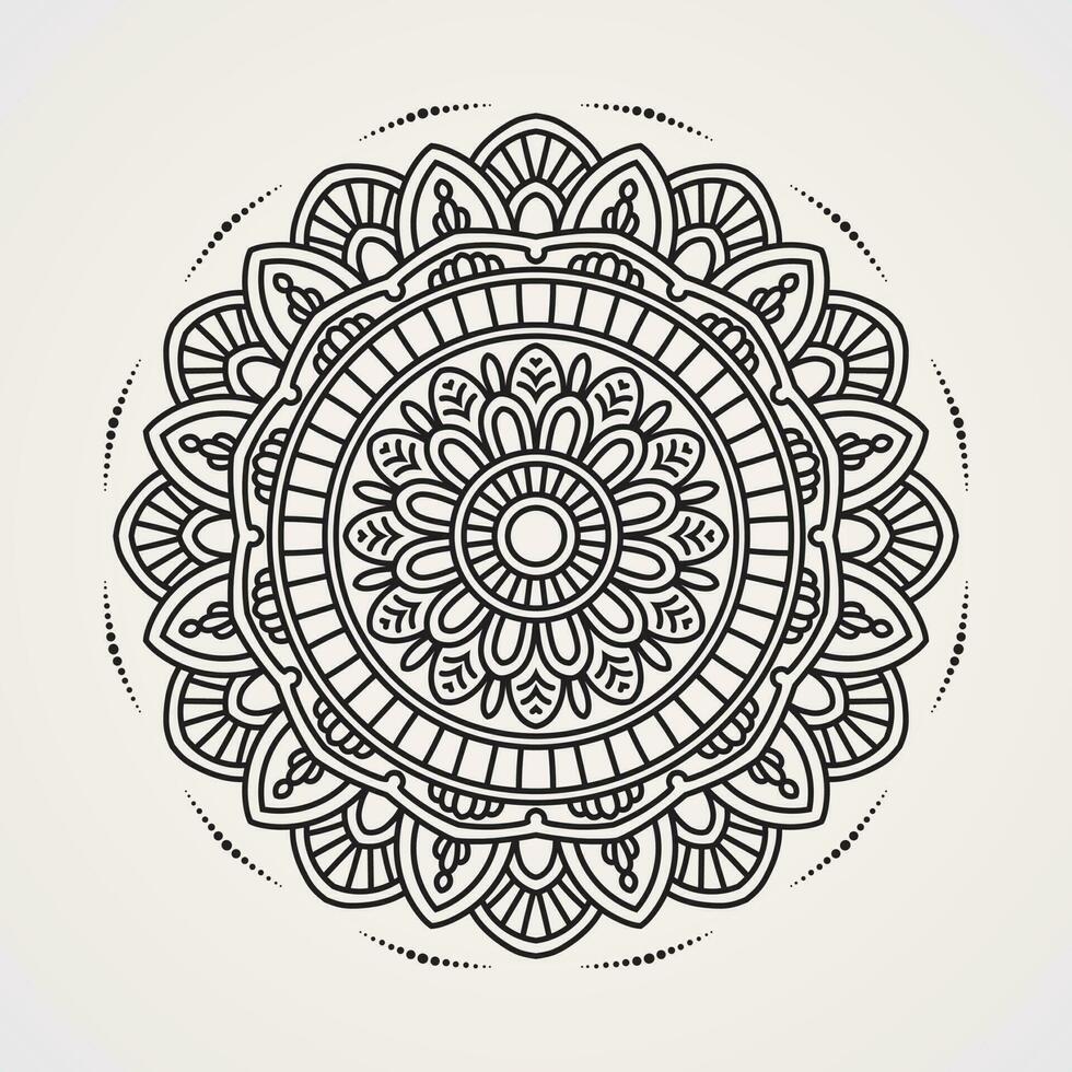 Pagoda-like flower pattern with mandala shape. suitable for henna, tattoos, coloring books vector