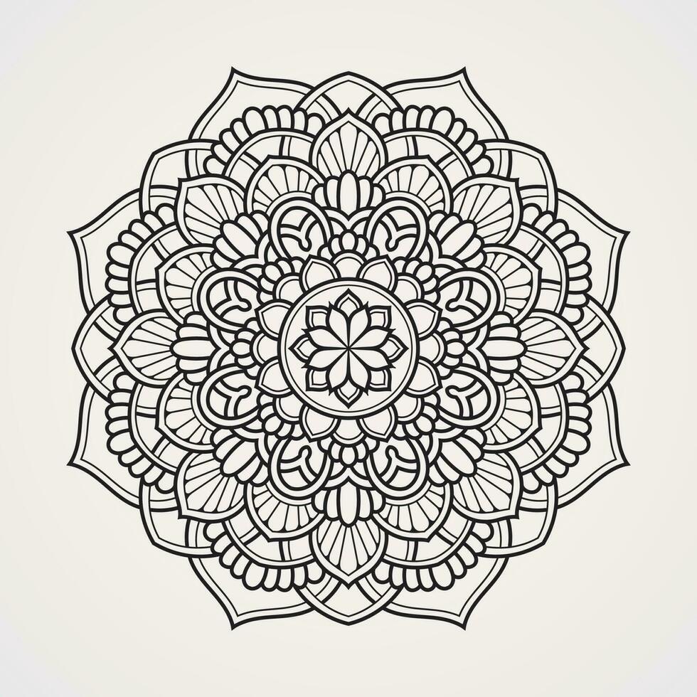 flor mandalas con hermosa circular adornos adecuado para alheña, tatuajes, fotos, colorante libros. islam, hindú, buda, India, Pakistán, chino, árabe vector