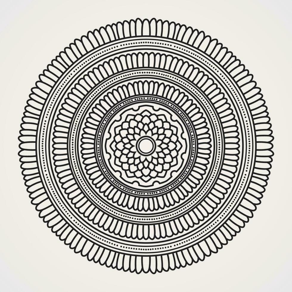 Soothing and beautiful petal mandala. mandala ornament with tranquility of the moon image vector