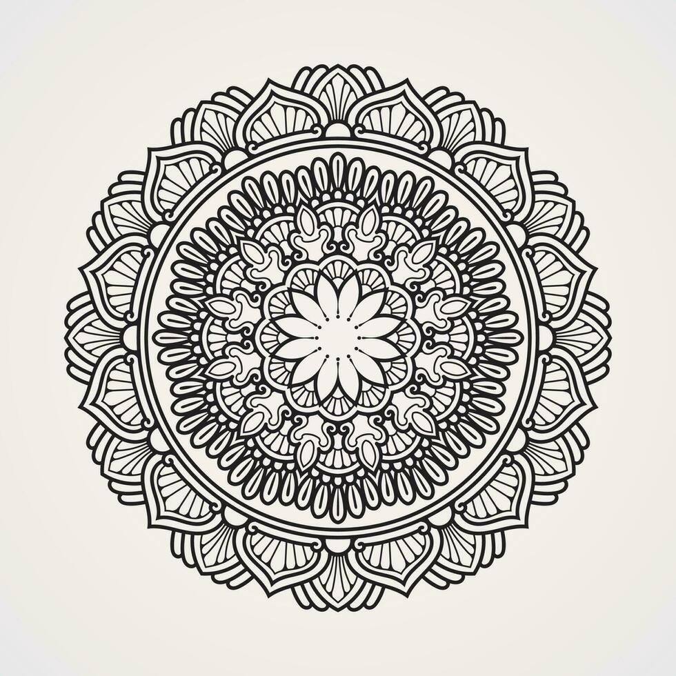 circular tradicional mandala con un combinación de adornos y flores . adecuado para alheña tatuajes colorante libros. islam hindú budista India Pakistán chino árabe vector