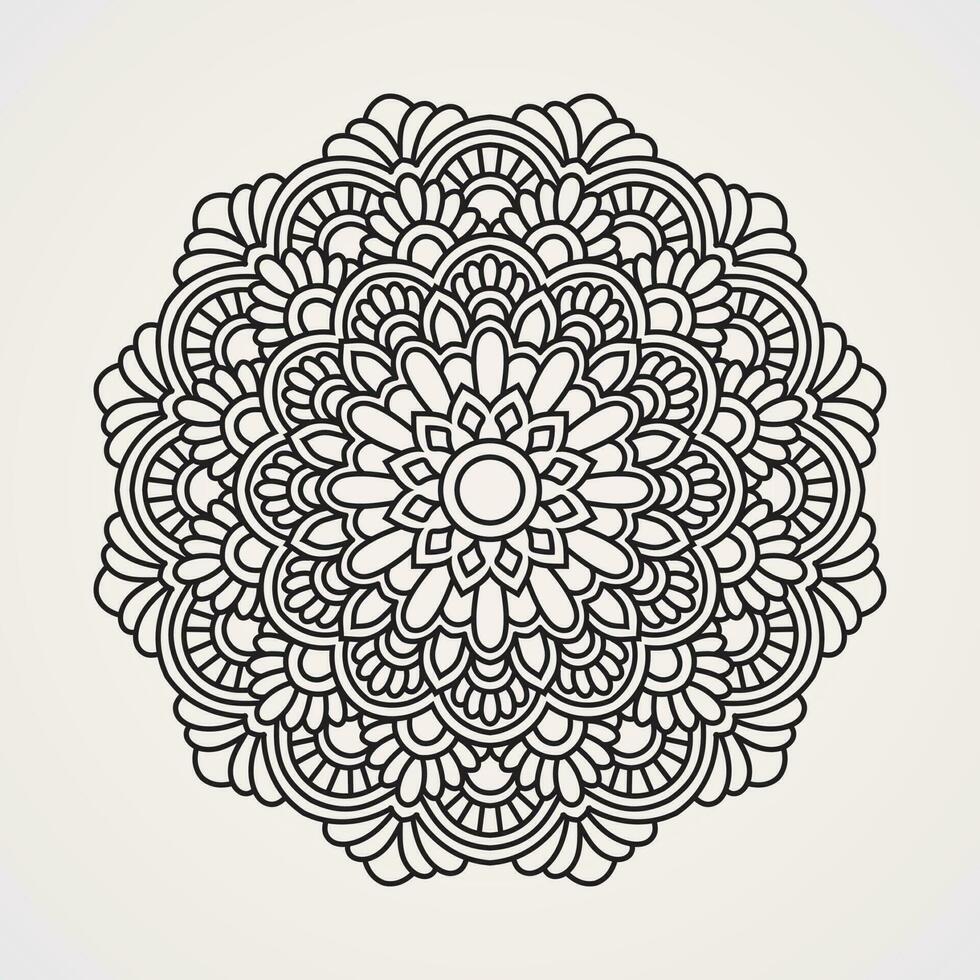 circulo decoración de hermosa en forma de flor adornos adecuado para alheña, tatuajes, fotos, colorante libros. islam, hindú, buda, India, Pakistán, chino, árabe vector