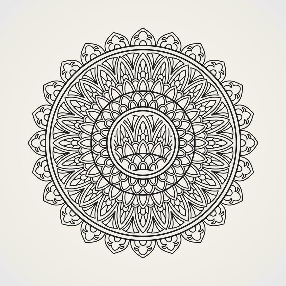 Flower-shaped mosaic glass mode mandala vector