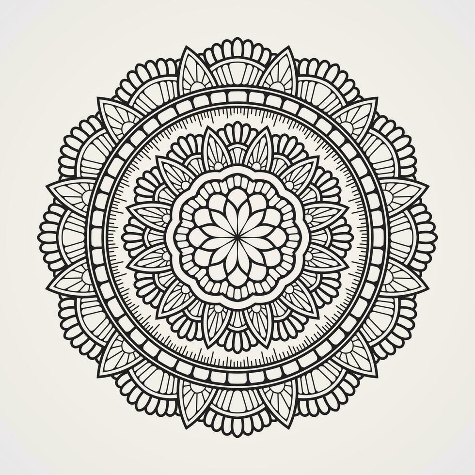 mandala pattern with flower arrangement and combination of geometric shapes. islam hindu buddhist india pakistan chinese arab vector
