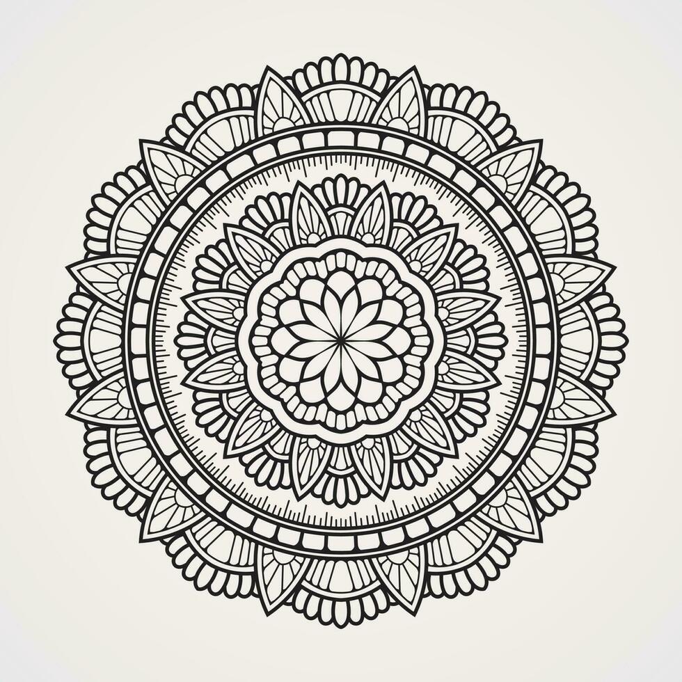 mandala modelo con flor arreglo y combinación de geométrico formas islam hindú budista India Pakistán chino árabe vector