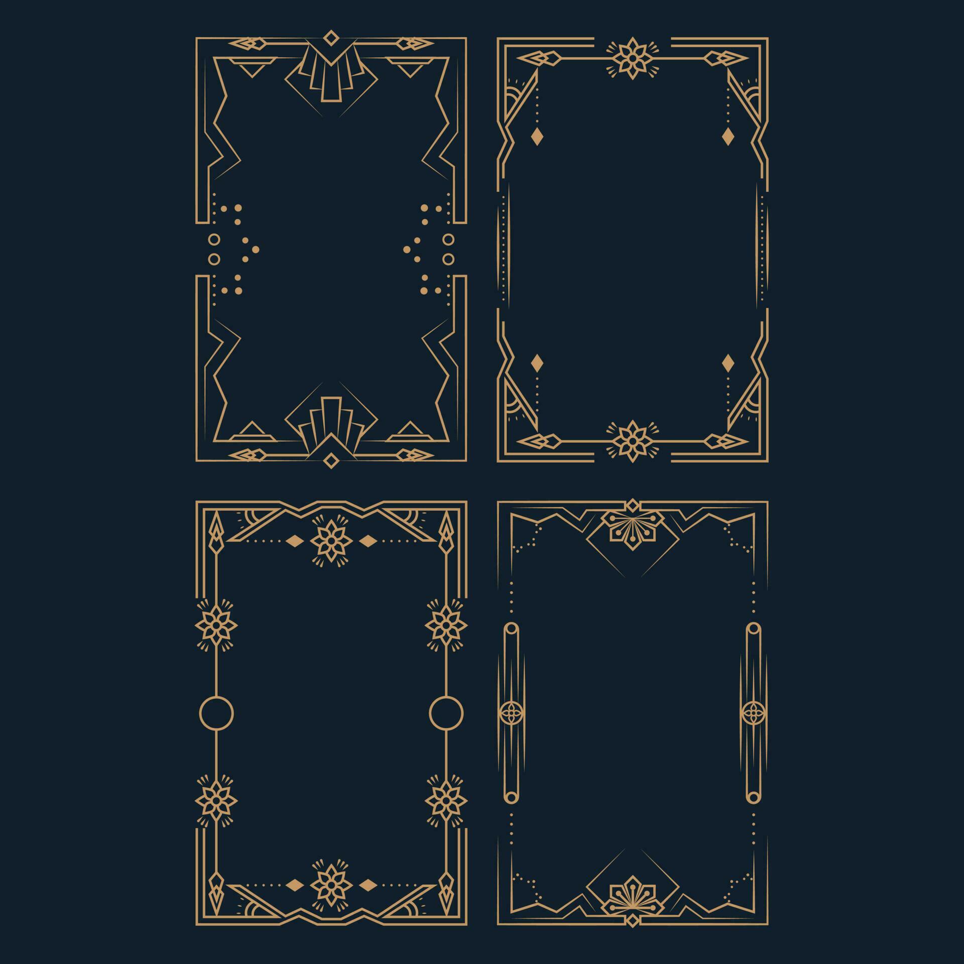 Vintage Art Deco Frames Object 24398351 Vector Art at Vecteezy