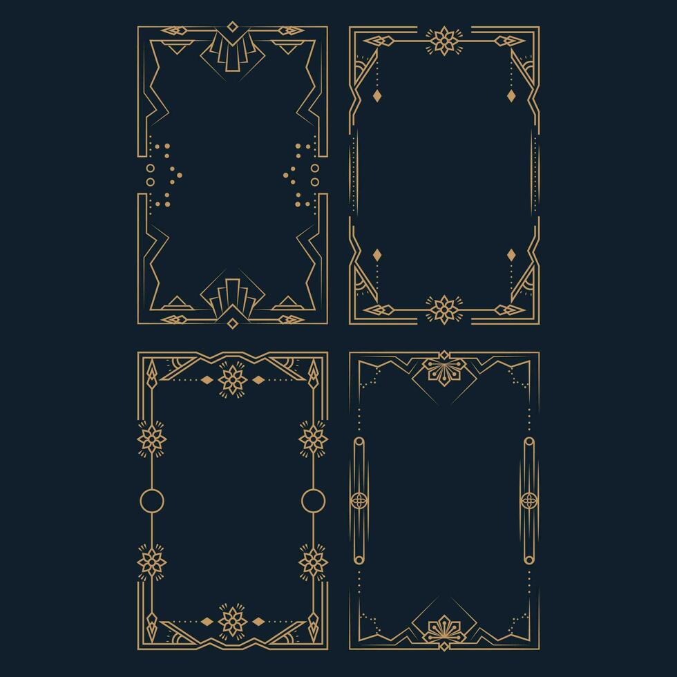 Vintage Art Deco Frames Object vector