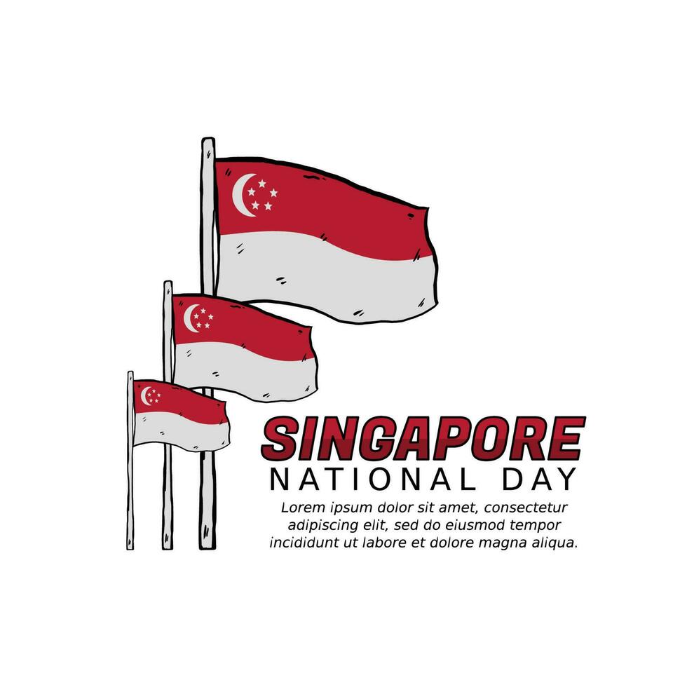 ilustración de vector de día nacional de singapur