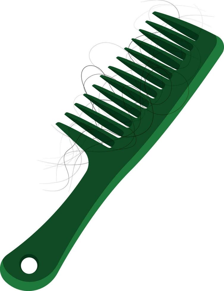 green comb with hair vector illustration