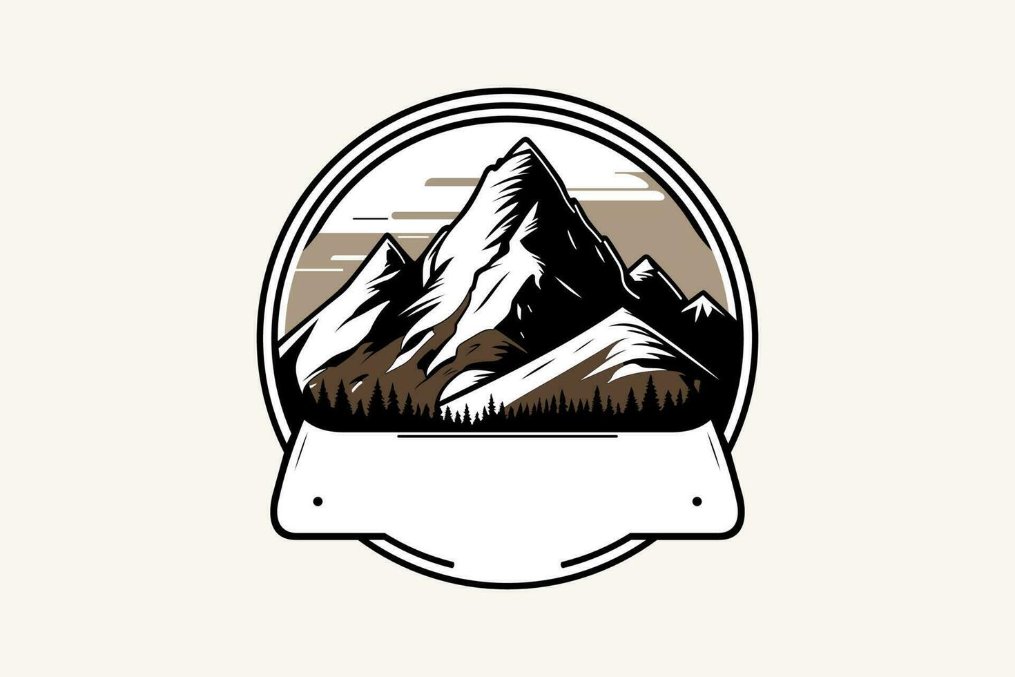 Mountain Icon for  Adventure and outdoor vintage logo template, badge or emblem style vector