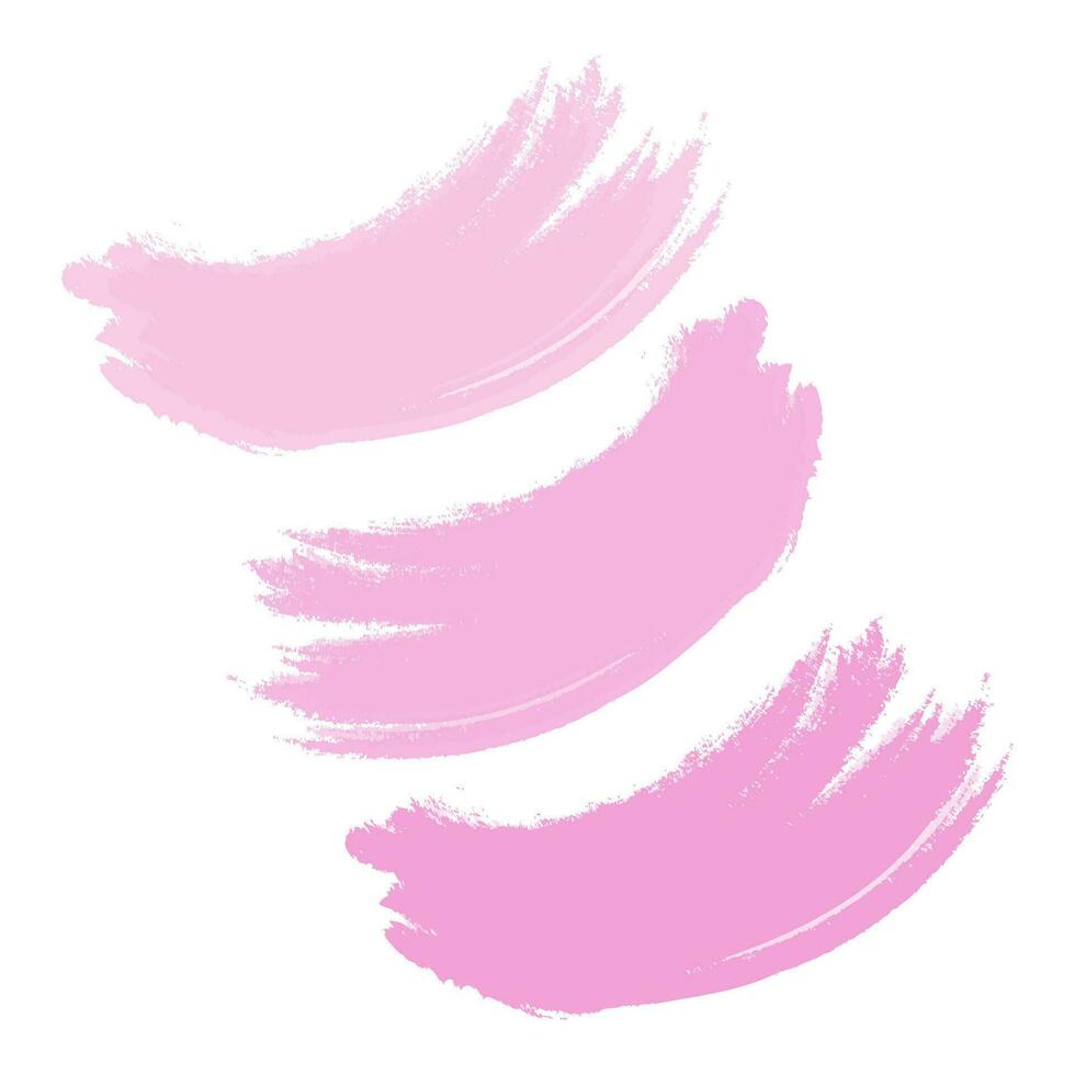 Abstract curved brush stroke in trendy soft pink shades. Vector Textured Design Element for palette.