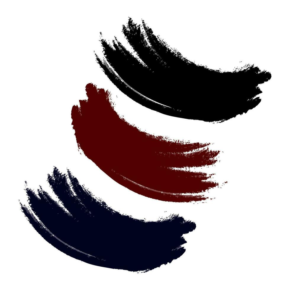 Abstract curved brush stroke in trendy dark shades. Vector Textured Design Element for palette. EPS