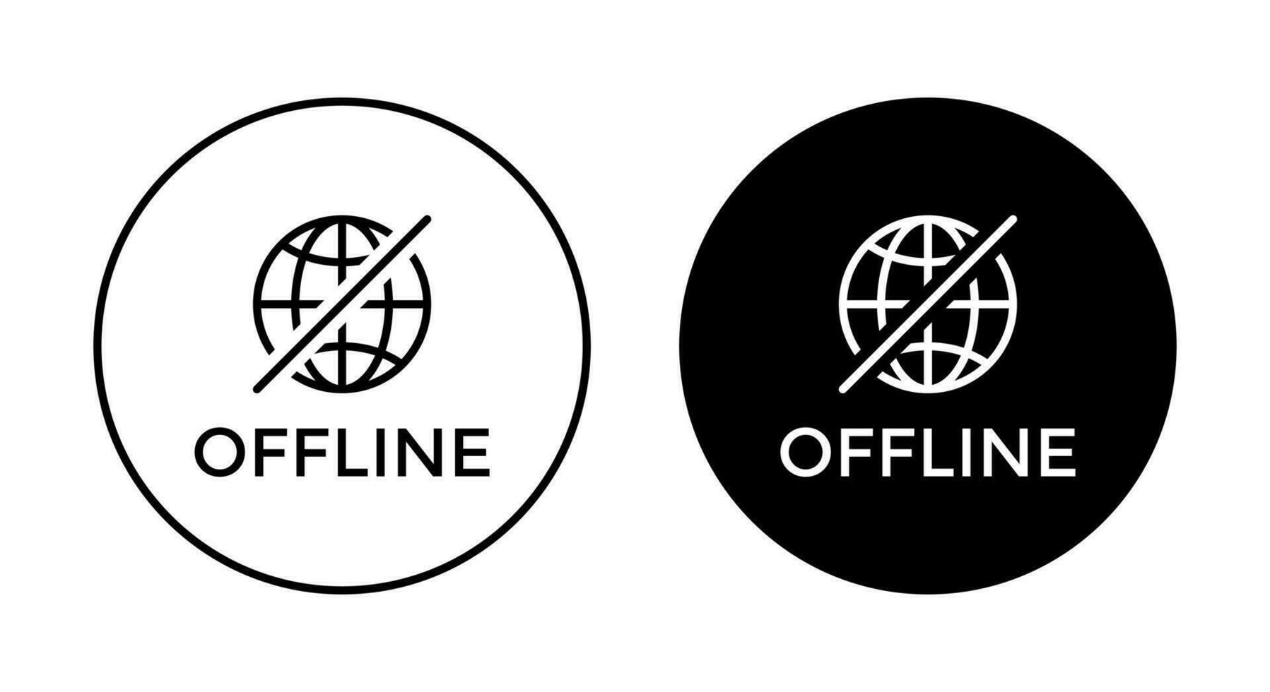 Offline internet icon vector. Off, disconnect network symbol vector