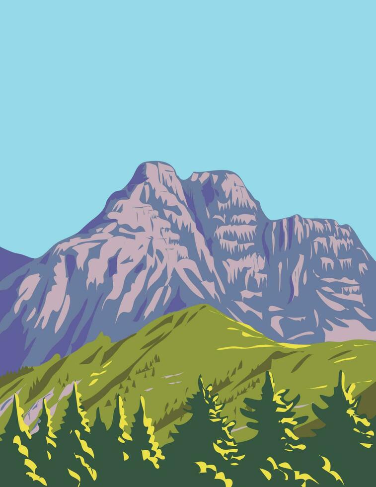 dolomiti bellunesi nacional parque en belluno Veneto Italia wpa Arte deco póster vector