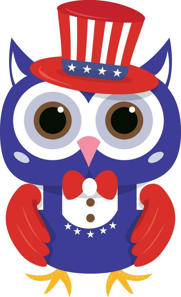 Fourth of July or Patriotic Owls vector