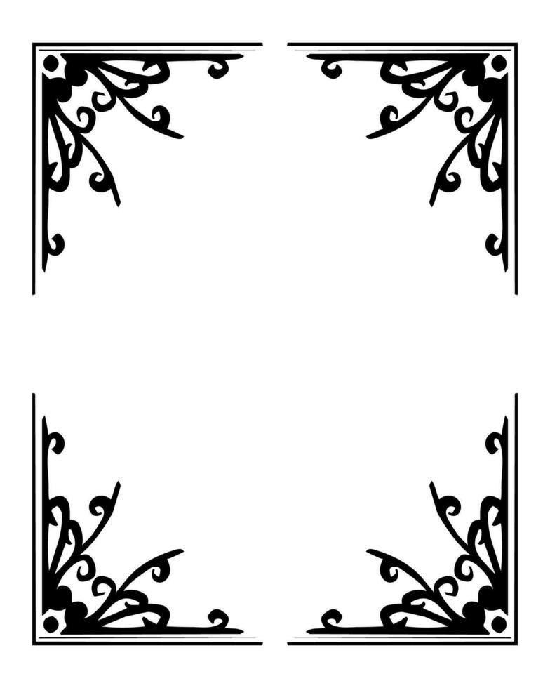 Fancy frame border and page ornament decorative design element on isolated background. Free vector illustration.