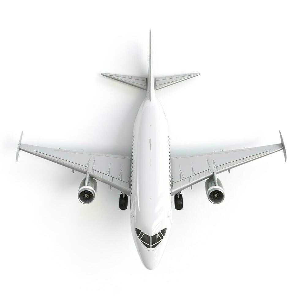 Airplane isolated on white background, generate ai photo