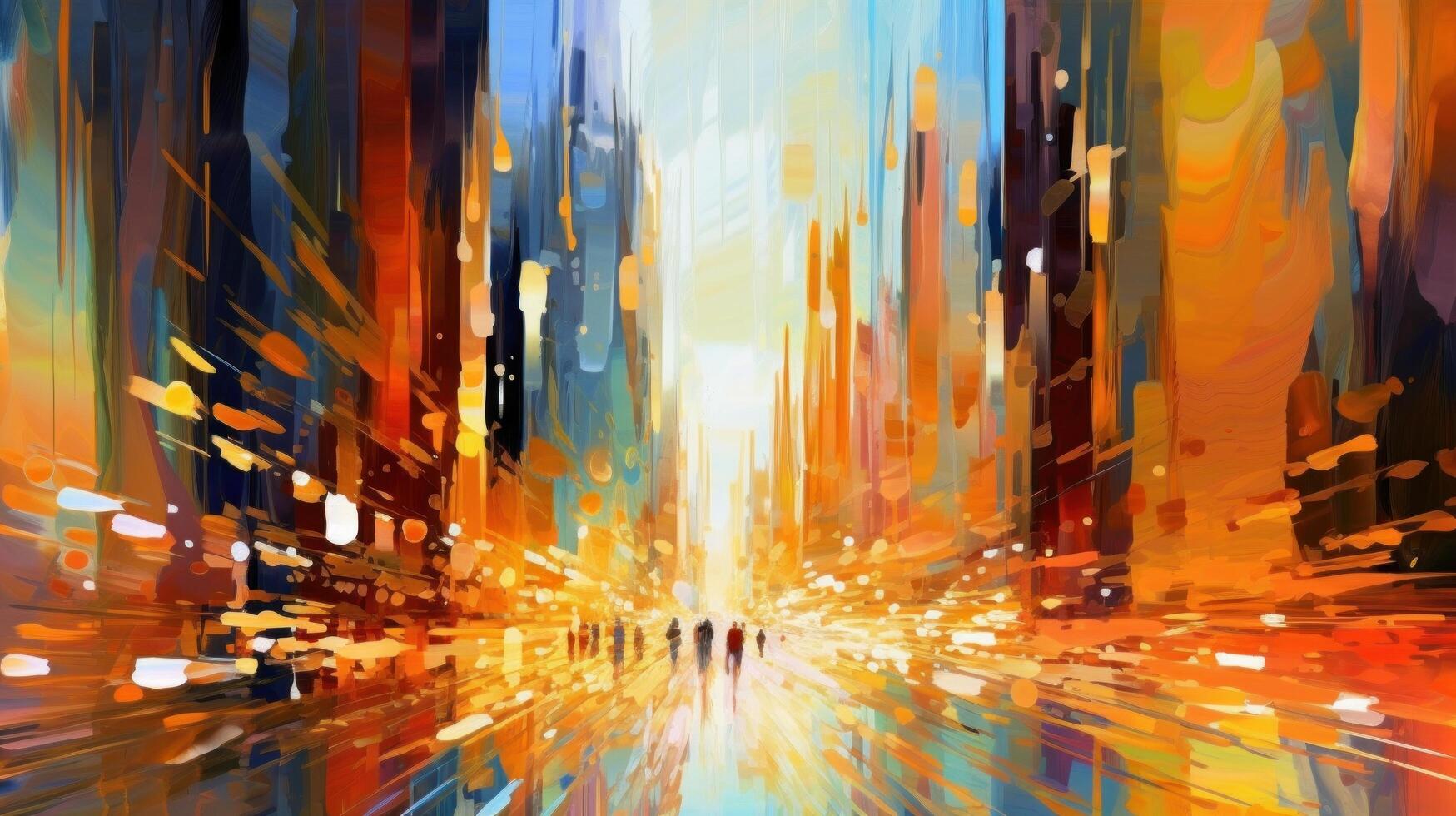Movement and activity merging together in a striking way. Illustration photo