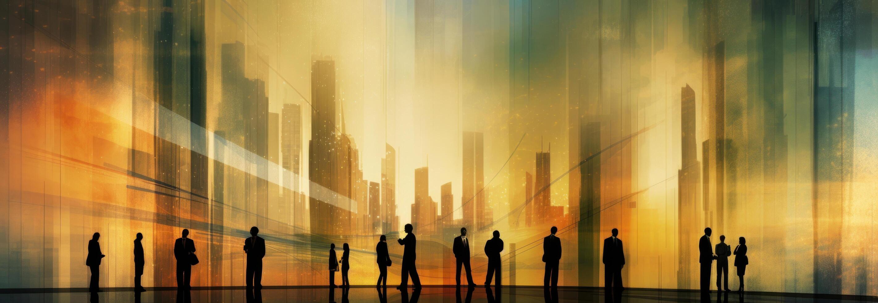 Movement and activity merging together in a striking way. Illustration photo
