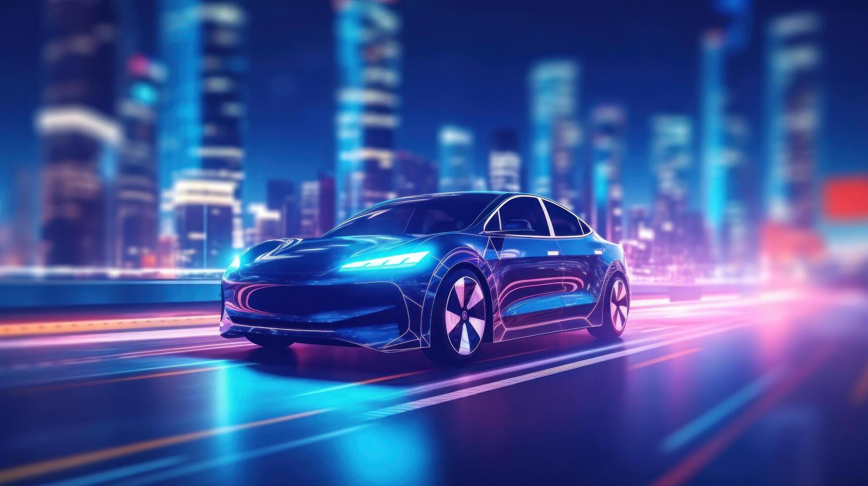 Futuristic car background. Illustration photo